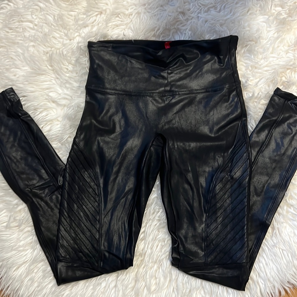 SPANX Faux Leather Moto Leggings